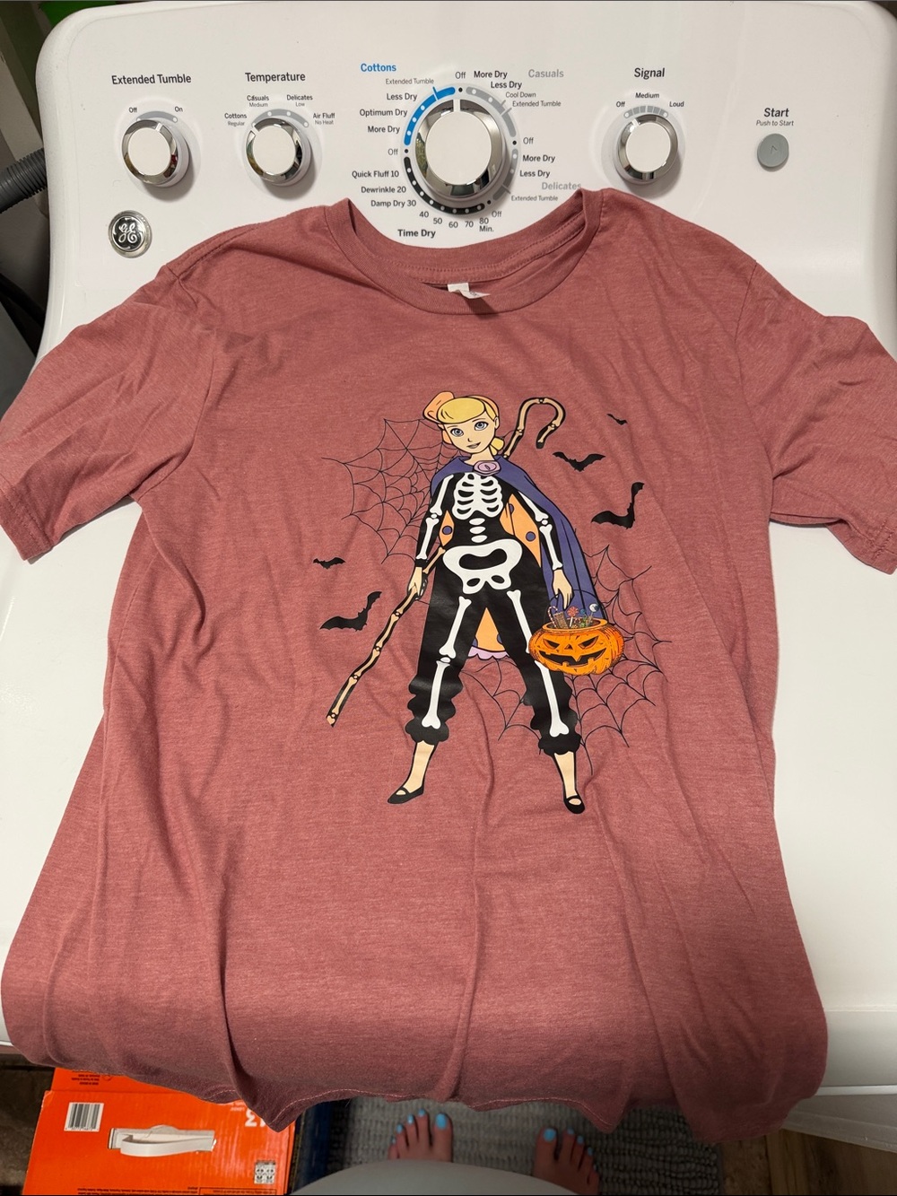 Girls' Halloween Skeleton Costume Tee - Dusty Rose